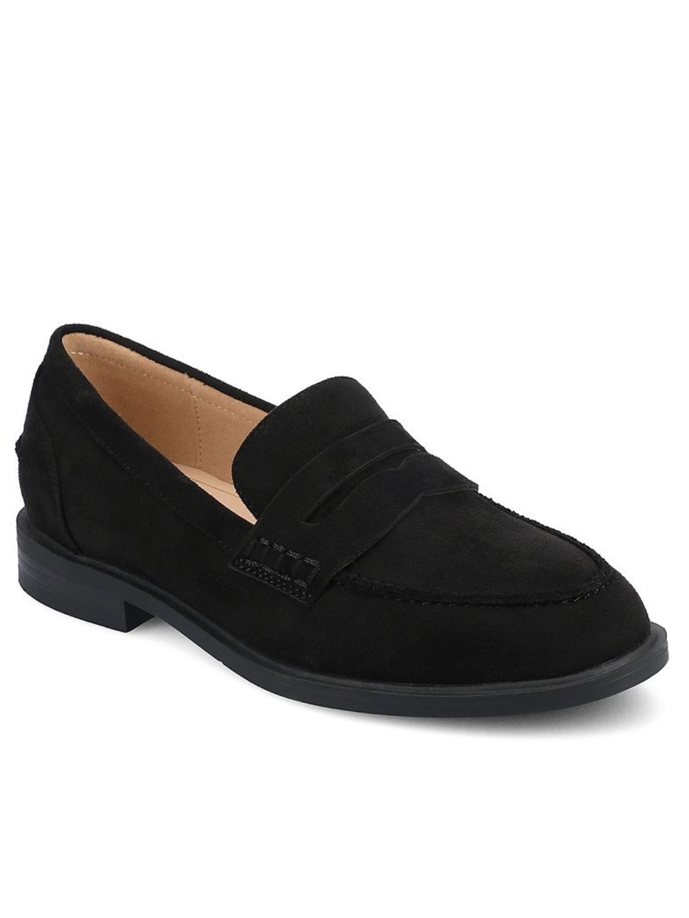 Journee Brooks Women's Round Toe Block Heel Comfort Penny Loafers Black New 11M